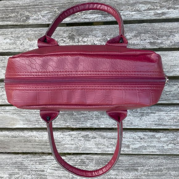 🆕Faux Leather Handbag Purse Bag - Burgundy - Picture 2 of 11